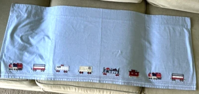 Pottery Barn Kids поезд балдахин с подкладкой вышитые поезда светло-синий - Изображение 1 из 4