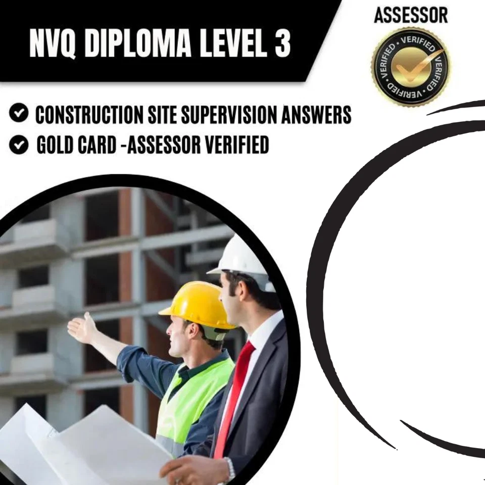 NVQ Level 3 Diploma In Construction Site Supervision Answers, Gold Card Assessed - Image 1 of 1