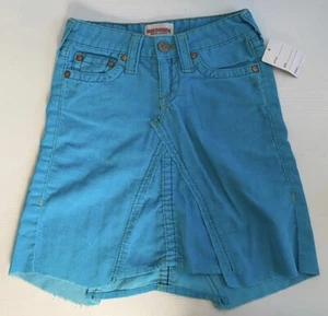 Vintage Rare True Religion Women’s 100% Cotton Blue Corduroy Dress Size 24 New - Picture 1 of 12