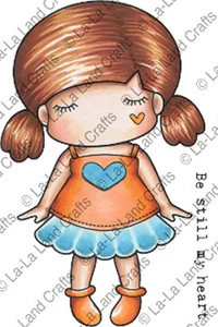 Nuevo La La Land Artesanía MUÑECA DE PAPEL MARCI SWEETHEART Sello de goma adhesivo Niña Corazón - Imagen 1 de 1