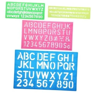 Molain 4Pcs Letter Stencils Set, Plastic Numbers Alphabet Stencil Ruler for - Picture 1 of 8