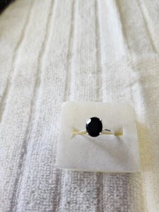 Black Spinel Solitaire Ring Size 11 Sterling Silver - Picture 1 of 9