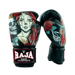 Raja Muay Fancy Boxing Glove Art Lady Semi Leather 8-16oz Thai Handcraft - Picture 1 of 9