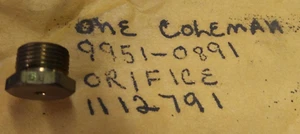 COLEMAN ORIFICE BRASS LP GAS # 68 9951-0891 - Picture 1 of 3