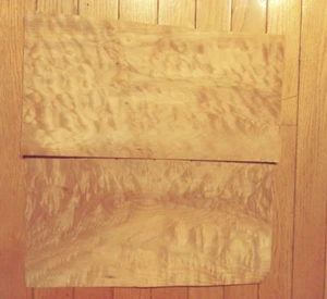 Quilted maple wood veneer 7 7/8" x 15" 1/42" buckled 2 pieces rough hole - Picture 1 of 5