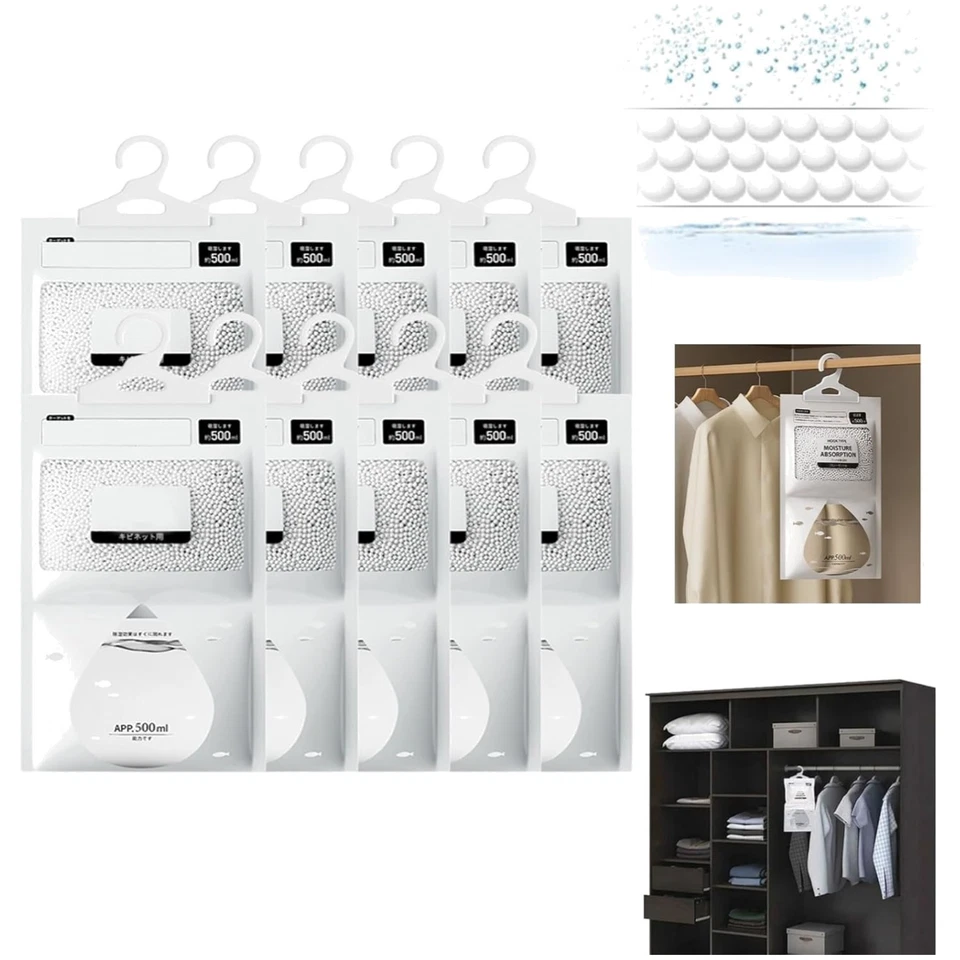 Luftentfeuchter Beutel, Feuchtigkeitsabsorber, Schrank-Entfeuchter, Auto, Küc...