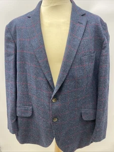 Hackett Robert Noble Blue Tweed Window Pane Jacket Size 54R                  K12 - Picture 1 of 12