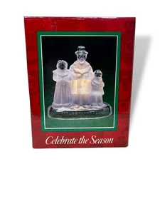Celebrate The Season Frosted Glass Votive Candle Holder Carolers 1994 - Picture 1 of 11