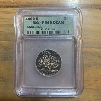 1999-S Proof Connecticut Quarter ICG PR69 DCAM - Image 1 of 4