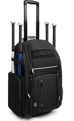 Rolling Baseball Bag with Wheels, Large Bag Holds 4 Bats, Cleats & Helmet - Image 1 of 4