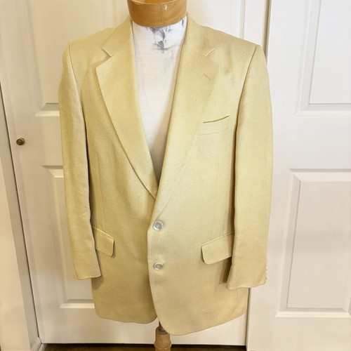 Burberry cappotto sportivo blazer 100% seta giacca vintage giallo vedi misure 42