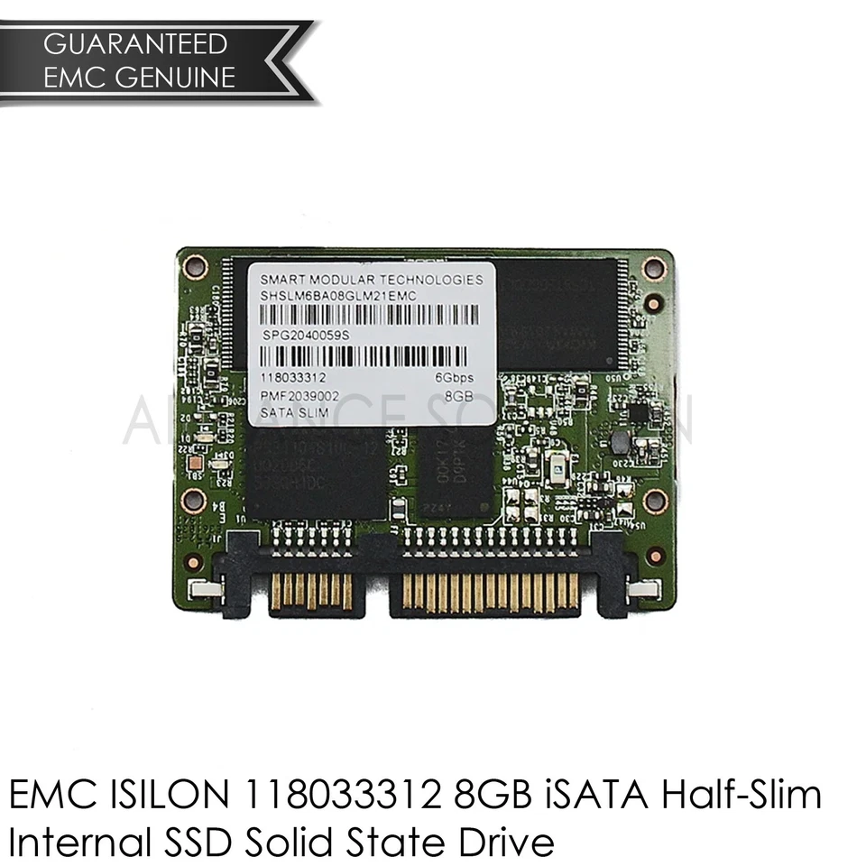 New Smart Modular 118033312 8GB 6Gbps Sata Slim Boot Drive SHSLM6BA08GLM21 EMC - Image 1 of 2