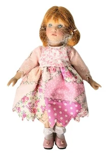HELEN KISH RILEY PUPPE KÜNSTLERGEFERTIGT ROSA DRUCK KLEID SCHUHE, PUPPE NICHT INBEGRIFFEN - Bild 1 von 3