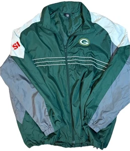 Cortavientos vintage NFL XXL Reebok Green Bay Packers Sports Illustrated cremallera completa - Imagen 1 de 3