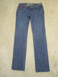 Apple Bottoms Jeans Women 8 Low Rise Straight Embroidered Pockets Pants Y2K - Picture 1 of 9