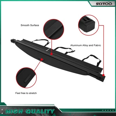 Tonneau Privacy Shield Black Cargo Cover Retractable For Toyota RAV4 2006-2012 Foto 1 de 4