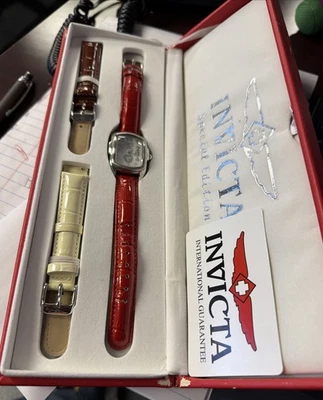 Invicta  Special Edition  Women’s Watch With 2 Additional Leather Bands & Box - Image 1 of 3