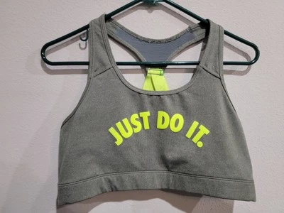 Sujetador deportivo de compresión de impacto medio XL Nike Victory gris/verde neón  Foto 1 de 4