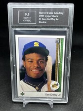 1989 Upper Deck #1 Ken Griffey Jr ROOKIE Card Graded HOF 9.5 Mint+ (9,10,10,9.5)