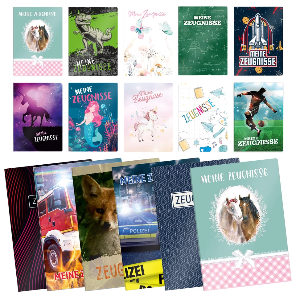 itenga Zeugnismappe A4 Kunststoff Sichtbuch Junge Mädchen mit Prospekthüllen neu