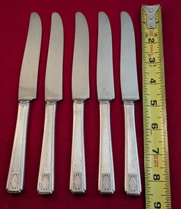 Set Of 5 Oneida Community NOBLESSE SilverPlate 1930 Art Deco Hollow Dinner Knife - Picture 1 of 3
