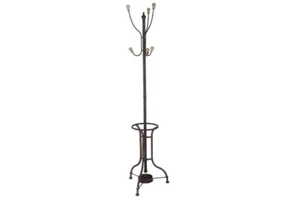 Black Coat Rack Stand Aluminum Handcrafted Free Standing Coat Rack 72" - Picture 1 of 4