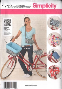 Simplicity 1712 Sewing Pattern Bicycle Bags and Seat Cover One Size Uncut FF - Picture 1 of 2