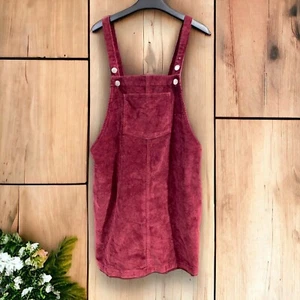 All About Eve ladies 10 dungarees New With Tags Burgundy skirt Shorts corduroy - Picture 1 of 6