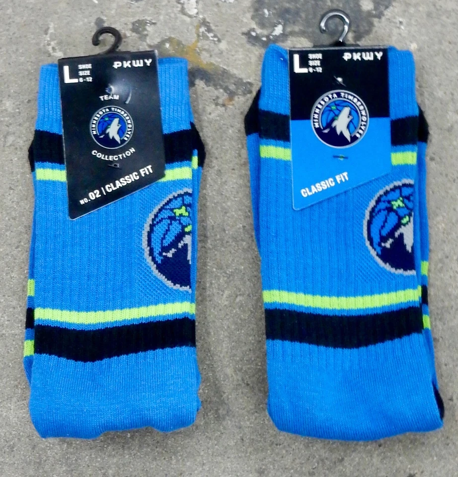 Носки NBA Minnesota Timberwolves Jersey City в полоску неоновые черные зеленые синие упаковка 2 шт. - Изображение 1 из 1