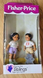 Vintage Fisher Price Loving Family Side by Side Siblings 1999 New in Box