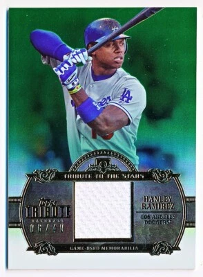 2013 Topps Tribute Hanley Ramirez Stars Relics Green Jersey #TTSR-HR (06/40) - Image 1 of 2