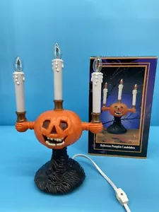 De Colección Gemmy Halloween Fábrica Calabaza Vela Candelabro Luz Soplado Molde 1995 ¡LEER! - Imagen 1 de 11