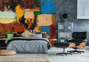 3D Blue Square Watercolor NA344 Wallpaper Wall Mural Self-adhesive Allan P Fay - Picture 1 of 11