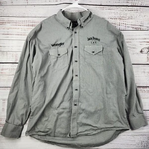 Camisa Western Wrangler Jack Daniel's Bordada Para Hombre XL Negra Blanca Cuadros - Imagen 1 de 8