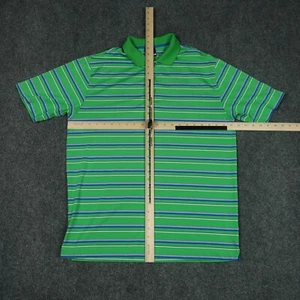 Nike Golf Mens Large Polo Shirt Green Striped Short Sleeve Dri-Fit Athletic - Picture 1 of 8