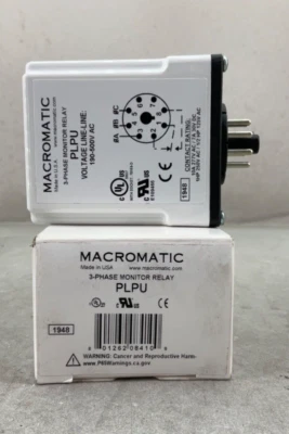 NEW MACROMATIC PLPU MONITOR RELAY 3 PHASE 190-500VAC - Image 1 of 4
