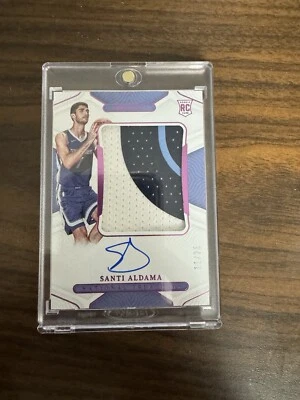 Santi Aldama 2021 Panini National Treasures Rookie Patch Auto Purple /25 Memphis - Image 1 of 2