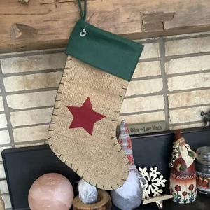 1 TARGET ADVANCE CONCEPT ROT GRÜN Filz Sackleinen WEIHNACHTSSTRUMPF Country Folk - Bild 1 von 2