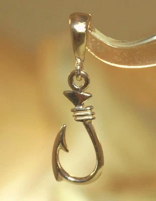 PINGENTE CHARME ANZOL HAVAIANO REVERSÍVEL OURO ROSA 14K PEQUENO SÓLIDO 7 MM 3D - Imagem 1 de 4