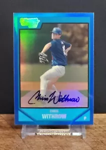 2007 Bowman Chrome Draft Picks Chris Withrow Blue Refractor Auto /150 #BDPP119 - Picture 1 of 2