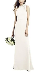 After Six elfenbeinfarben Schleife Ausschnitt Krepp Ausschnitt Kleid 6827 Größe 8 Einzelhandel: $ 242 - Bild 1 von 7