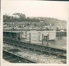 Photograph Folkestone harbour Railway Lines Fishing Fleet
