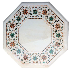 18" Marble Table Top marquetry floral inlay art Home Decor - Picture 1 of 2