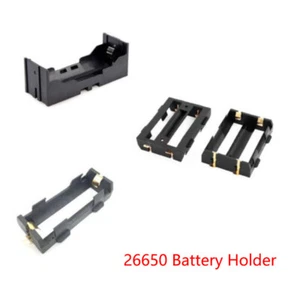 1 2 Cell 26650 Plastic Battery Holder Case Open Storage Box Pin/SMD/SMT Black - Picture 1 of 9