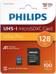 Philips Micro SDXC Karte 128GB Speicherkarte Ultra Pro UHS-I U3 V30 A1 Class 10 - Bild 1 von 2