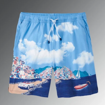 Peter Millar Road to Riviera Swim Trunk in Rain Shower Men Size Medium, XLarge - Image 1 of 4