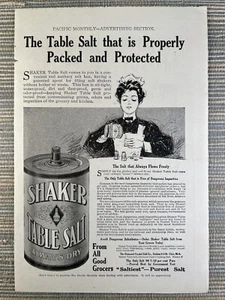 Shaker Table Salt Diamond Crystal St Clair Michigan 1909 Vintage Print Ad - Picture 1 of 1