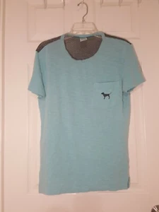 Victorias Secret PINK Womens Crew Tee Shirt Mesh on Back Sz. Small - Picture 1 of 4