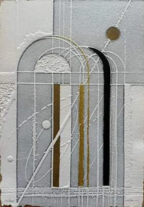 Goldene Tür Walter Valentini Oper Radierung Abstrakt Gemälde Modern 27x37 - Bild 1 von 1