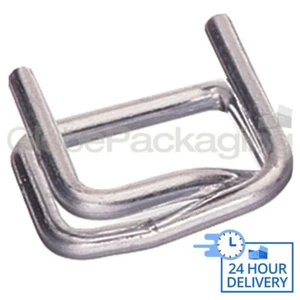 1000x FIBBIE METALLICHE PER CINGHIA PALLET MANUALE 12mm - Foto 1 di 5